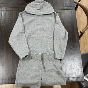 Alo Gray Hoodie and Shorts Set
